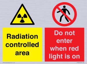 Radiation controlled area
Do not enter when red light is on